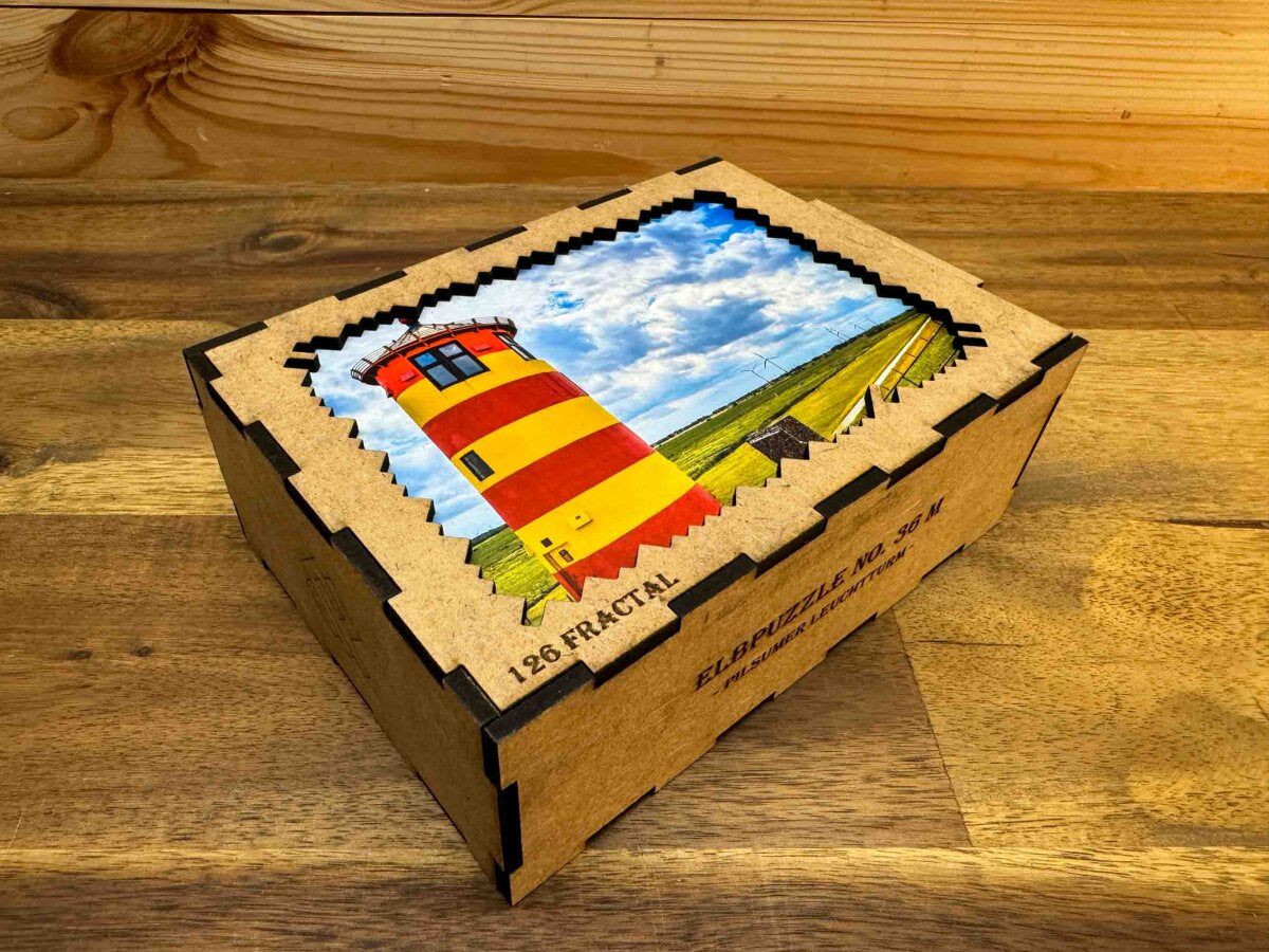 elbPUZZLE No. 36 - Pilsumer Leuchtturm - Fractale Edition 183 Teile M