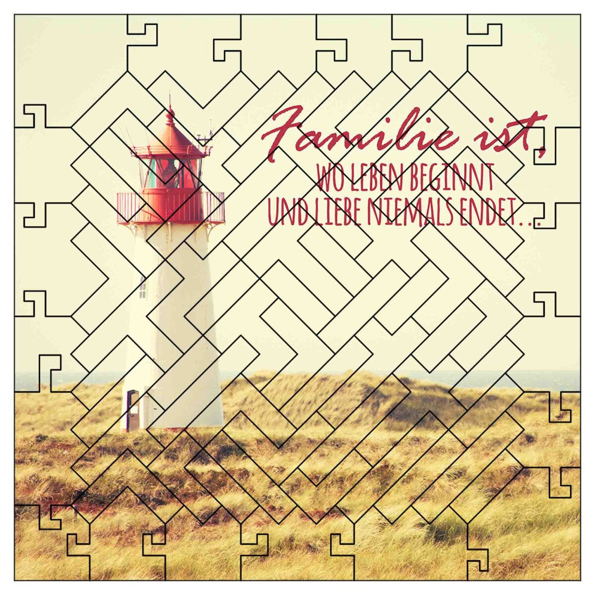 elbPUZZLE No. 39 - Familie ist... - Fractale Edition S / Standard / 15x15 cm /