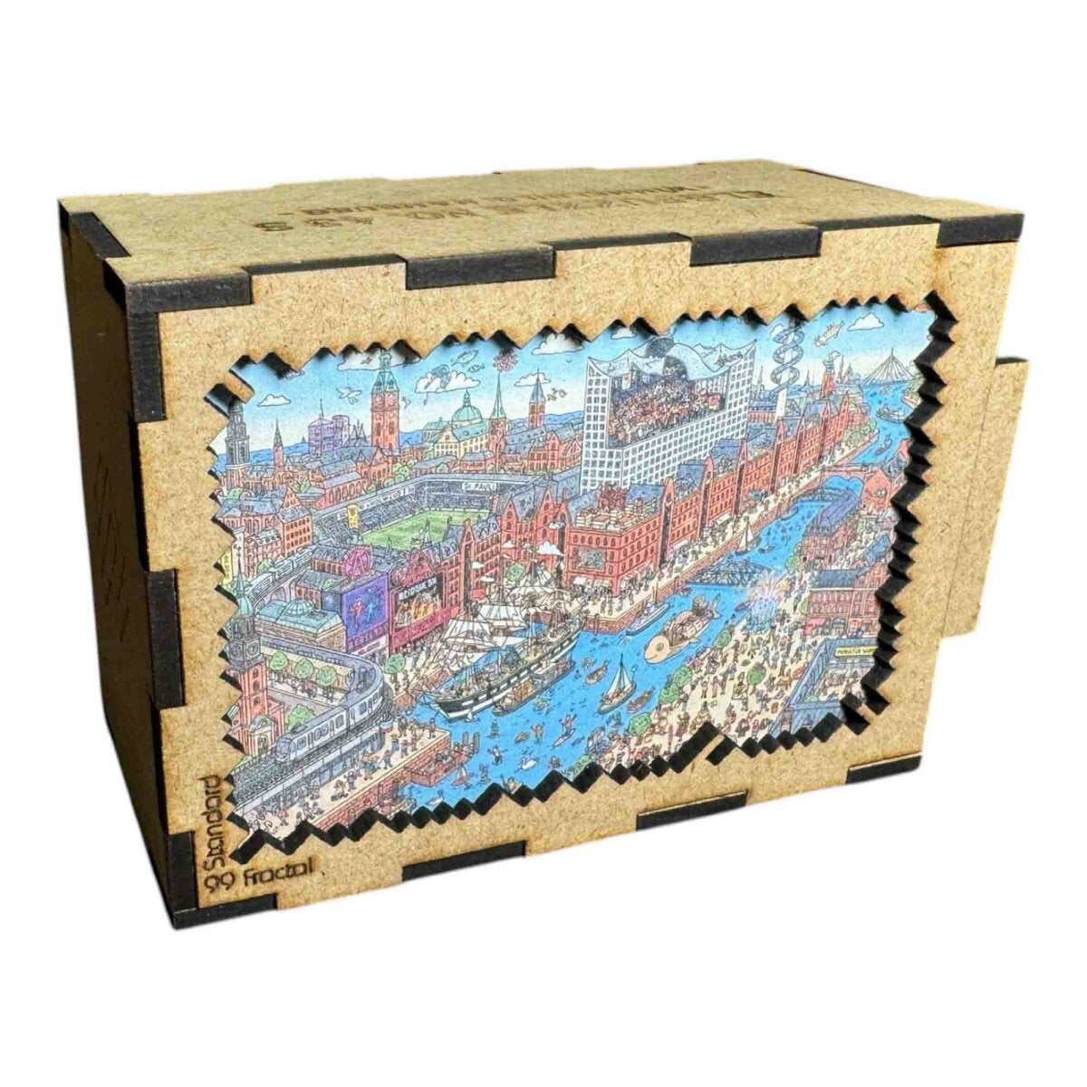 elbPUZZLE No. 43 - Wimmelbild: Hamburg - Fractale Edition S / Standard / 15x21 cm / 99 Teile