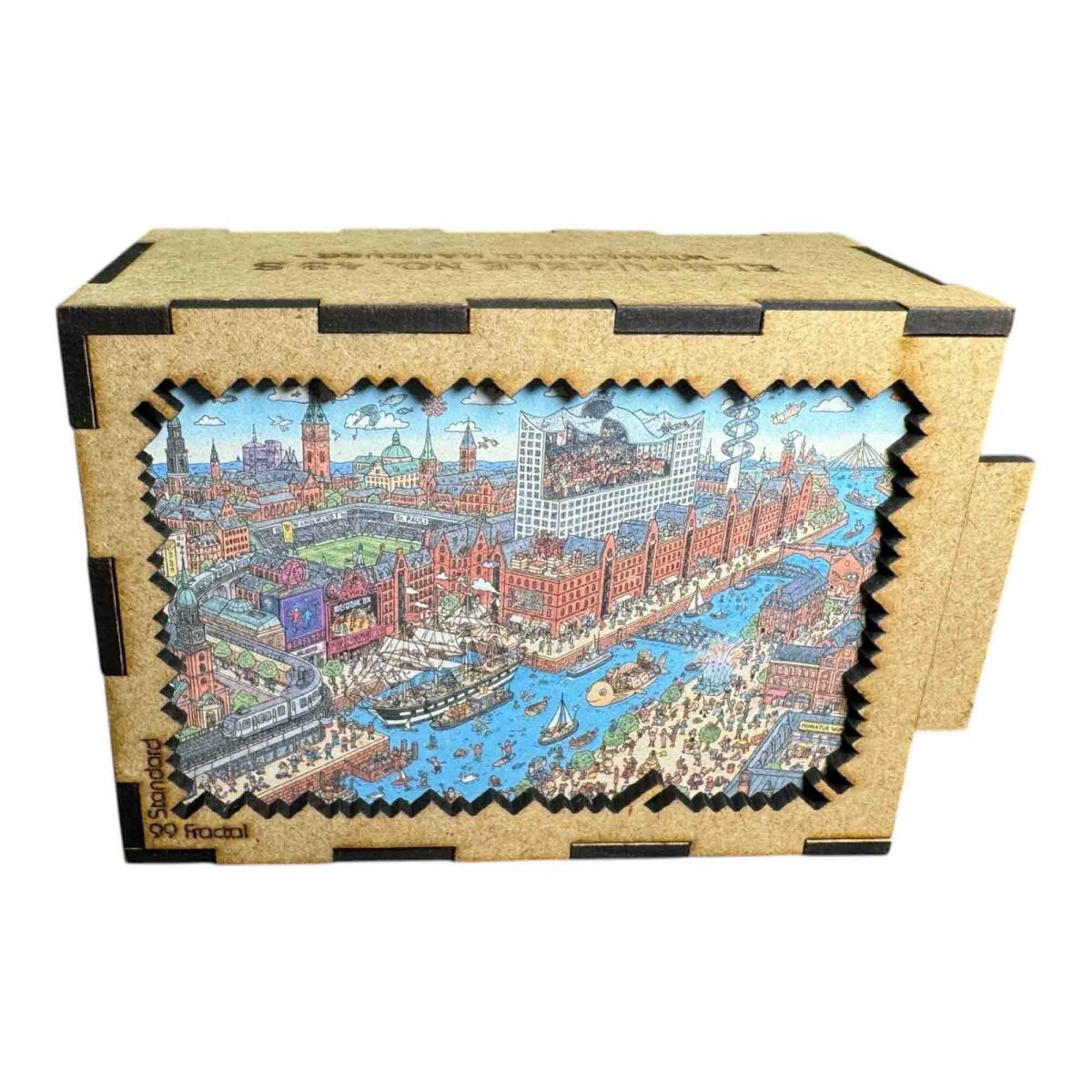 elbPUZZLE No. 43 - Wimmelbild: Hamburg - Fractale Edition S / Standard / 15x21 cm / 99 Teile