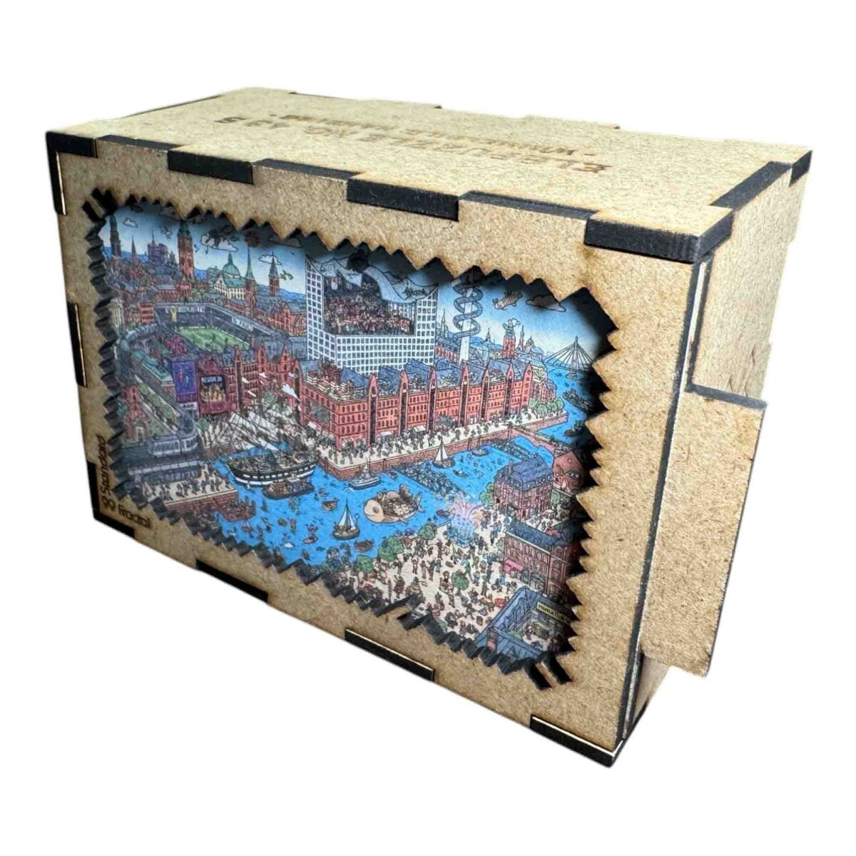 elbPUZZLE No. 43 - Wimmelbild: Hamburg - Fractale Edition S / Standard / 15x21 cm / 99 Teile