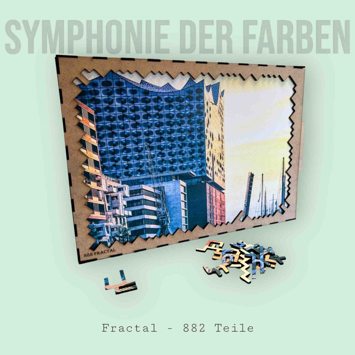 elbPUZZLE No. 44 - Symphonie der Farben - Fractale Edition 882 Teile XXL