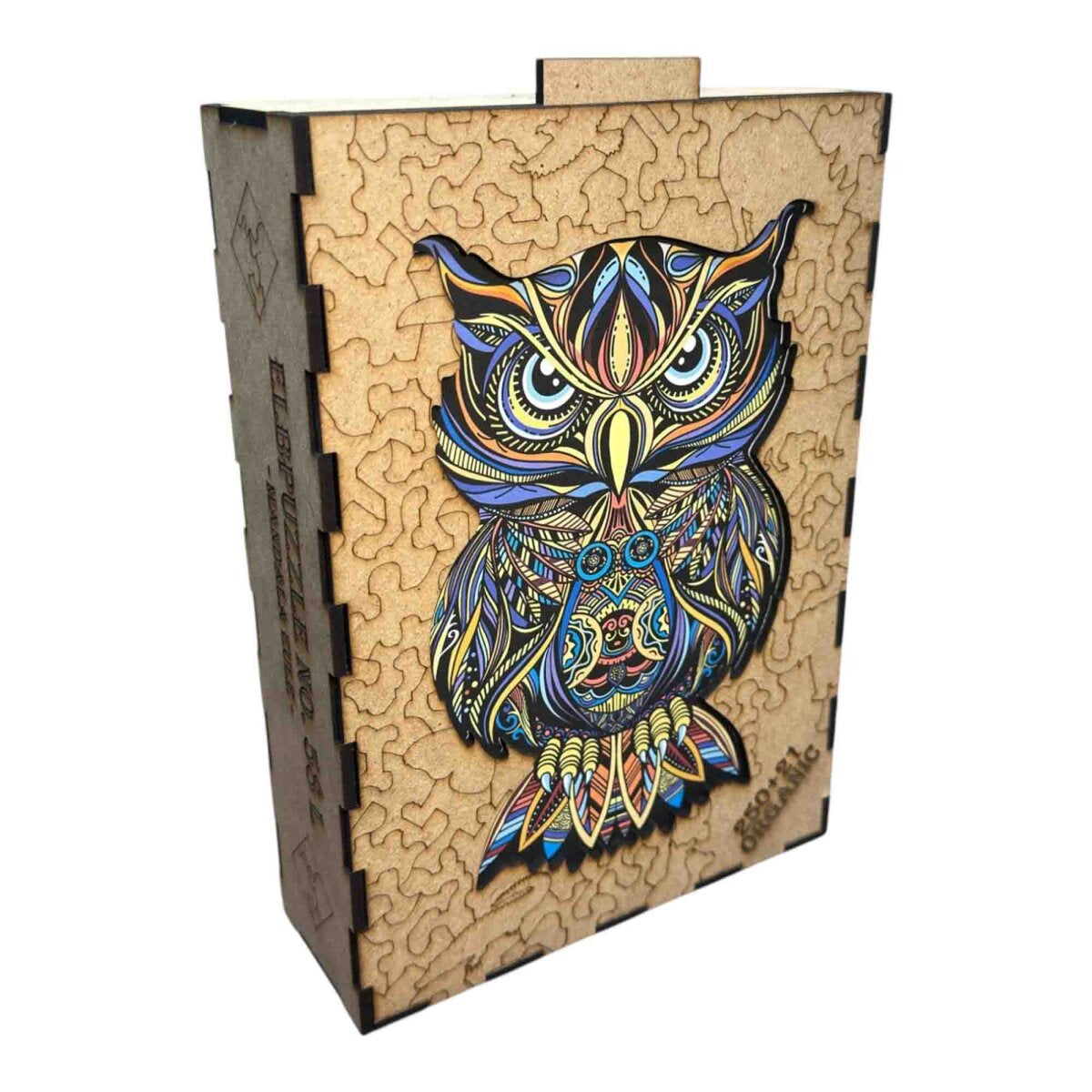 elbPUZZLE No. 58 - Mandala Eule - Organic Edition Size L / 26x40 cm / 271 Teile
