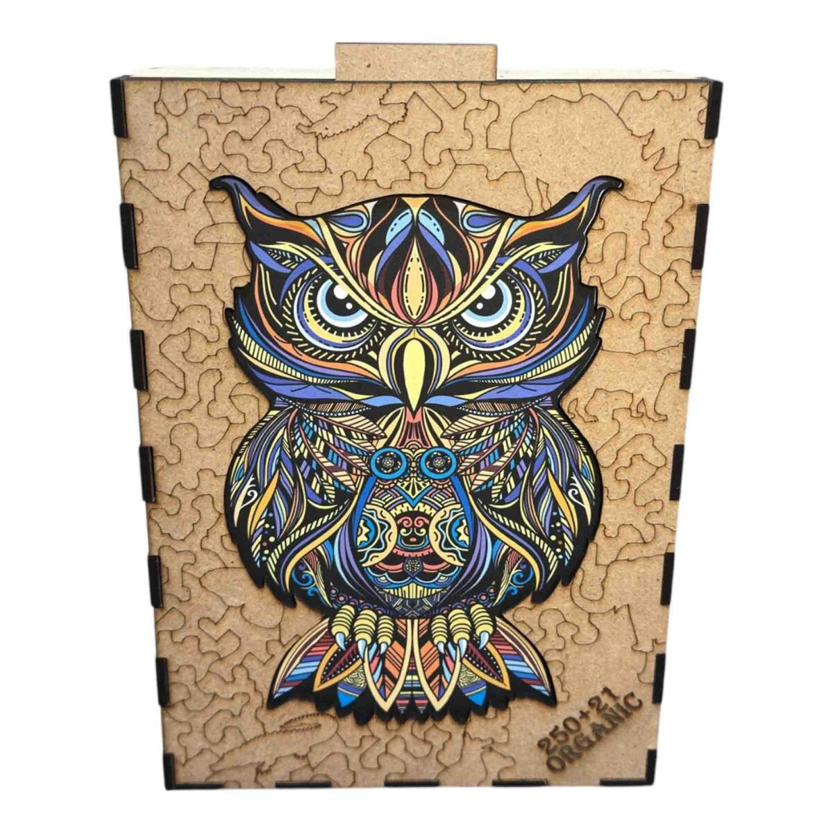 elbPUZZLE No. 58 - Mandala Eule - Organic Edition Size L / 26x40 cm / 271 Teile