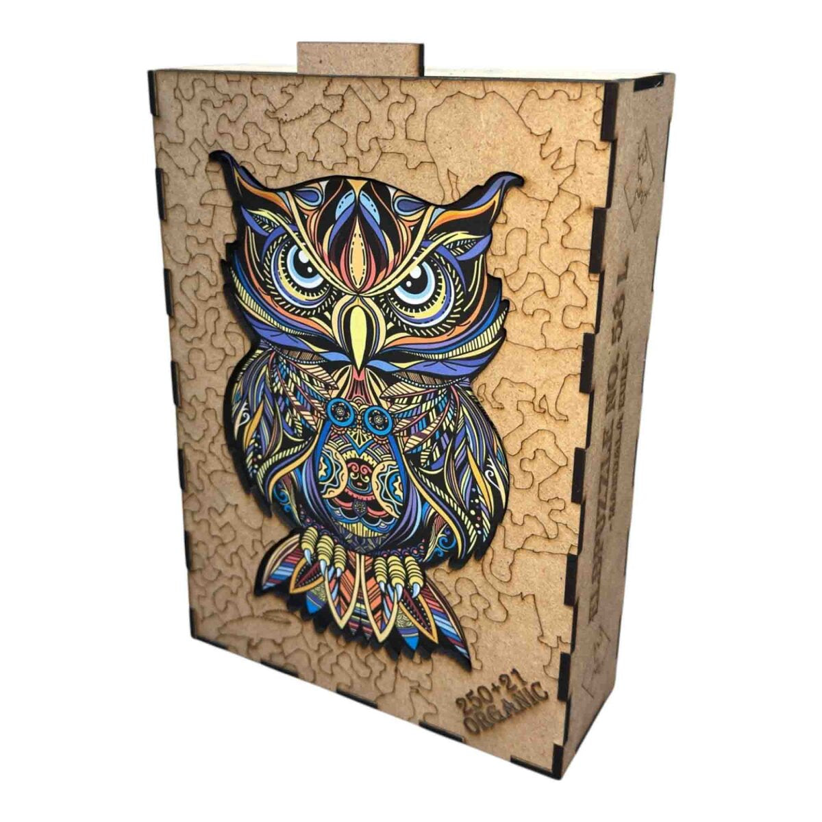 elbPUZZLE No. 58 - Mandala Eule - Organic Edition Size L / 26x40 cm / 271 Teile