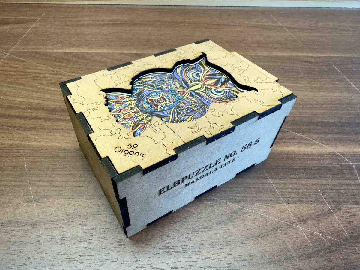 elbPUZZLE No. 58 - Mandala Eule - Organic Edition M