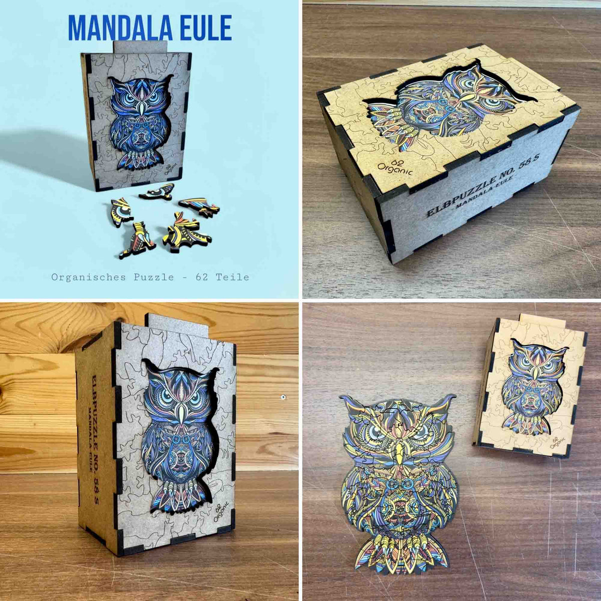 elbPUZZLE No. 58 - Mandala Eule - Organic Edition