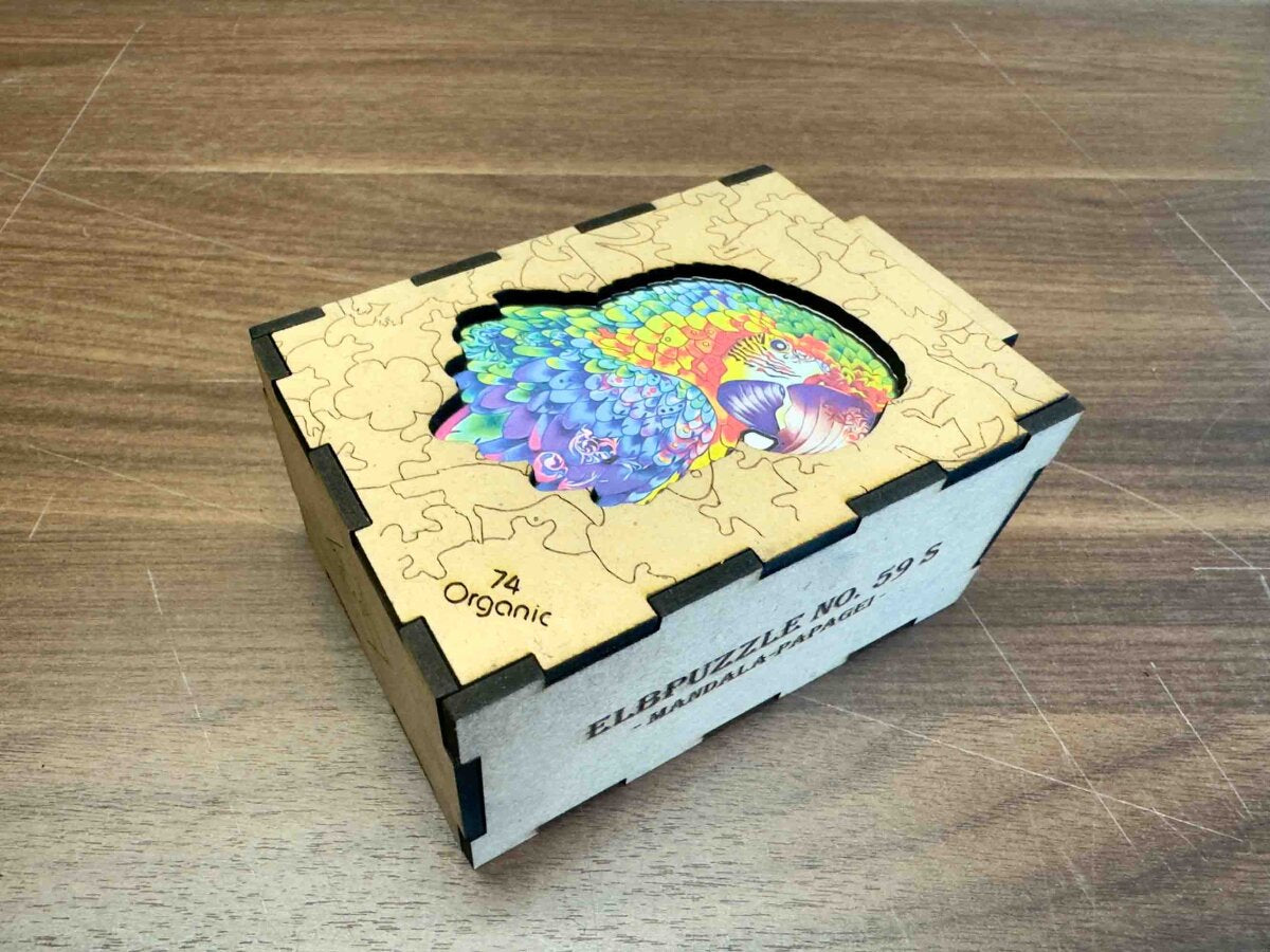elbPUZZLE No. 59 - Mandala Papagei - Organic Edition L