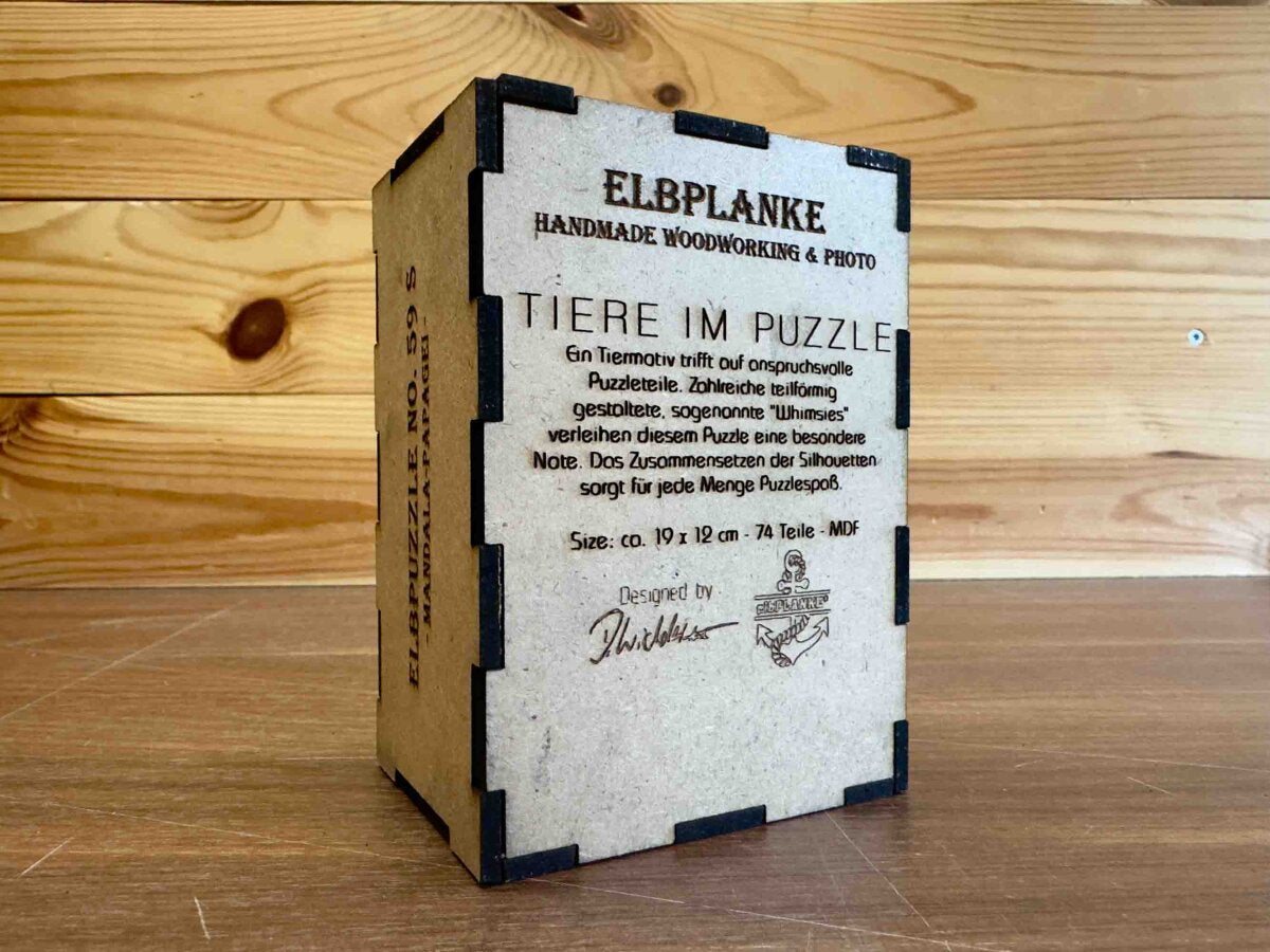 elbPUZZLE No. 59 - Mandala Papagei - Organic Edition L