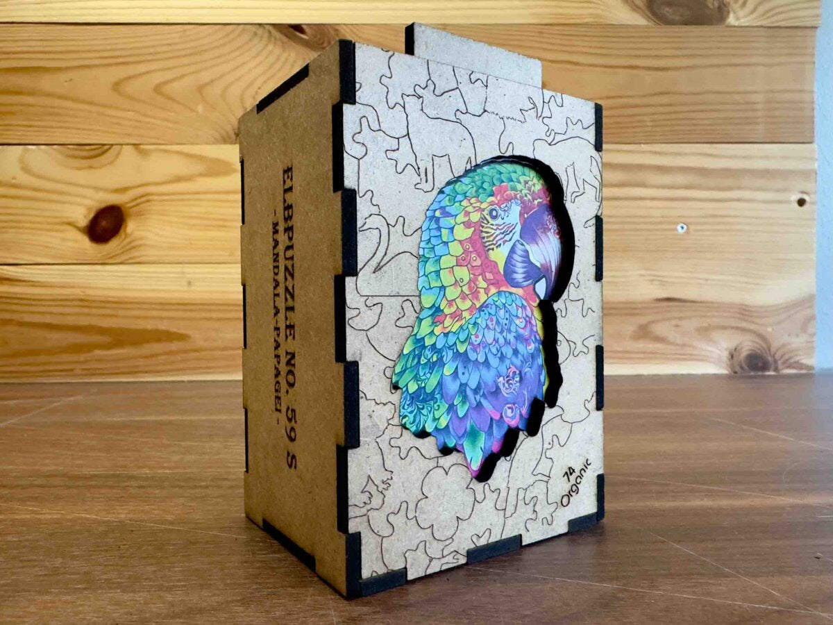 elbPUZZLE No. 59 - Mandala Papagei - Organic Edition M