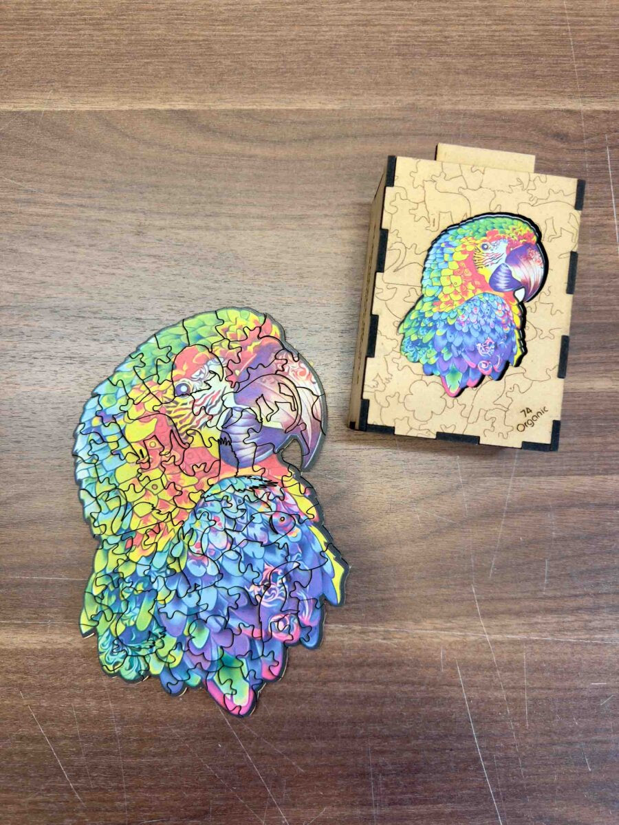 elbPUZZLE No. 59 - Mandala Papagei - Organic Edition S (76 Teile)