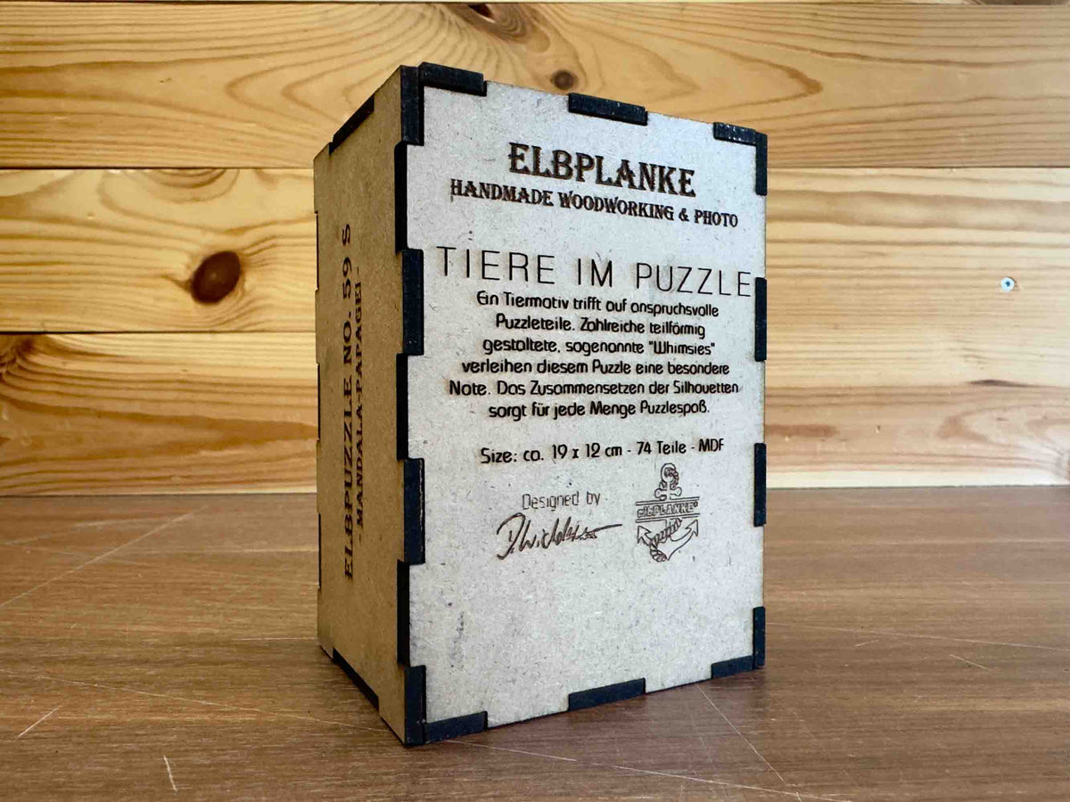 elbPUZZLE No. 59 - Mandala Papagei - Organic Edition
