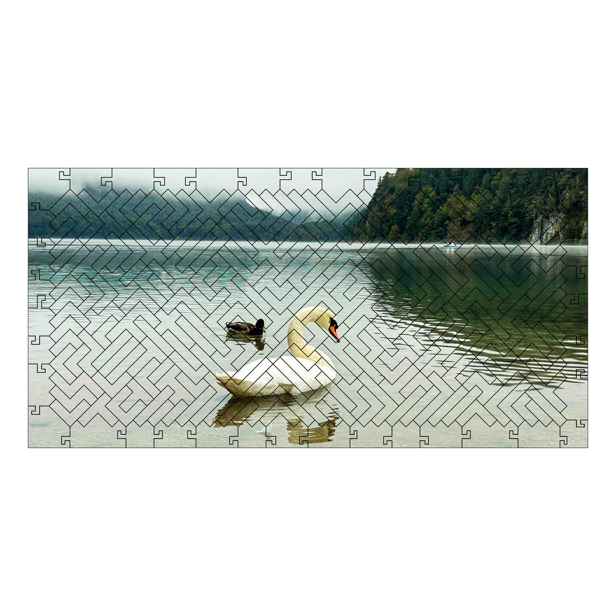 elbPUZZLE No. 60 - Schwan im See - Fractale Edition