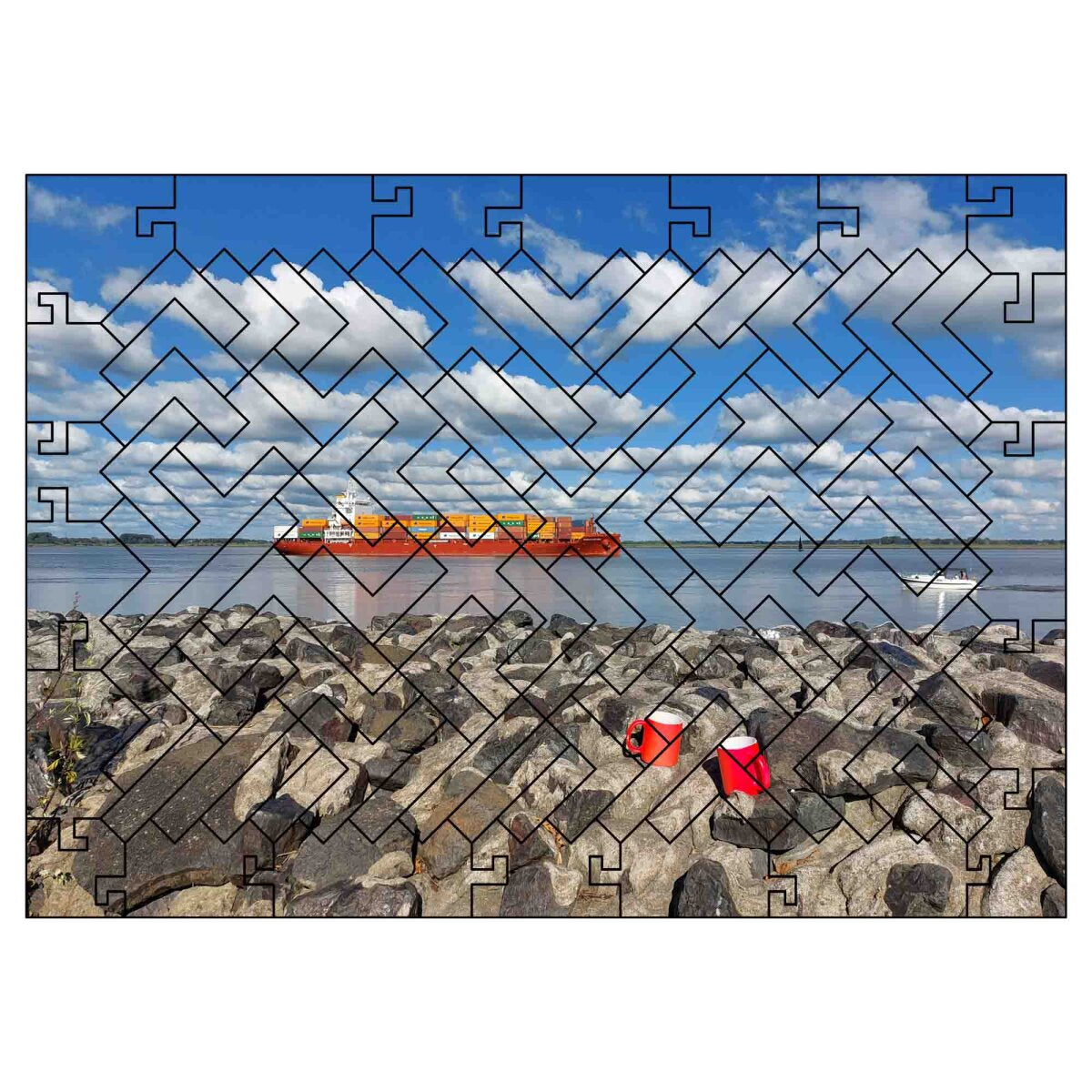 elbPUZZLE No. 61 - Elbblick - Fractale Edition S / Standard / 15x21 cm / 99 Teile