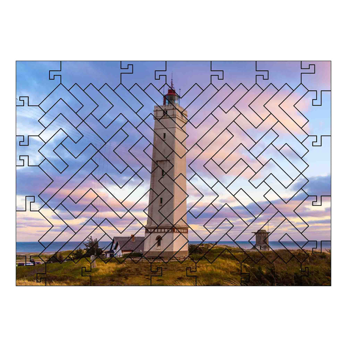 elbPUZZLE No. 68 - Leuchtturm Blavand - Fractal Edition