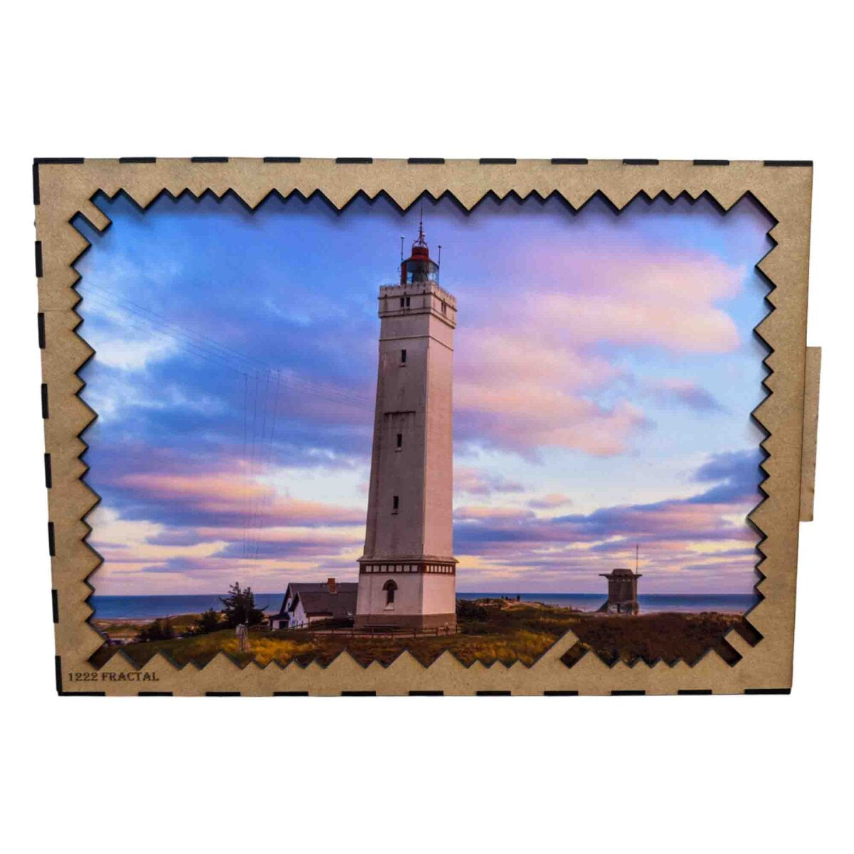 elbPUZZLE No. 68 - Leuchtturm Blavand - Fractal Edition XXL (1222 Teile)