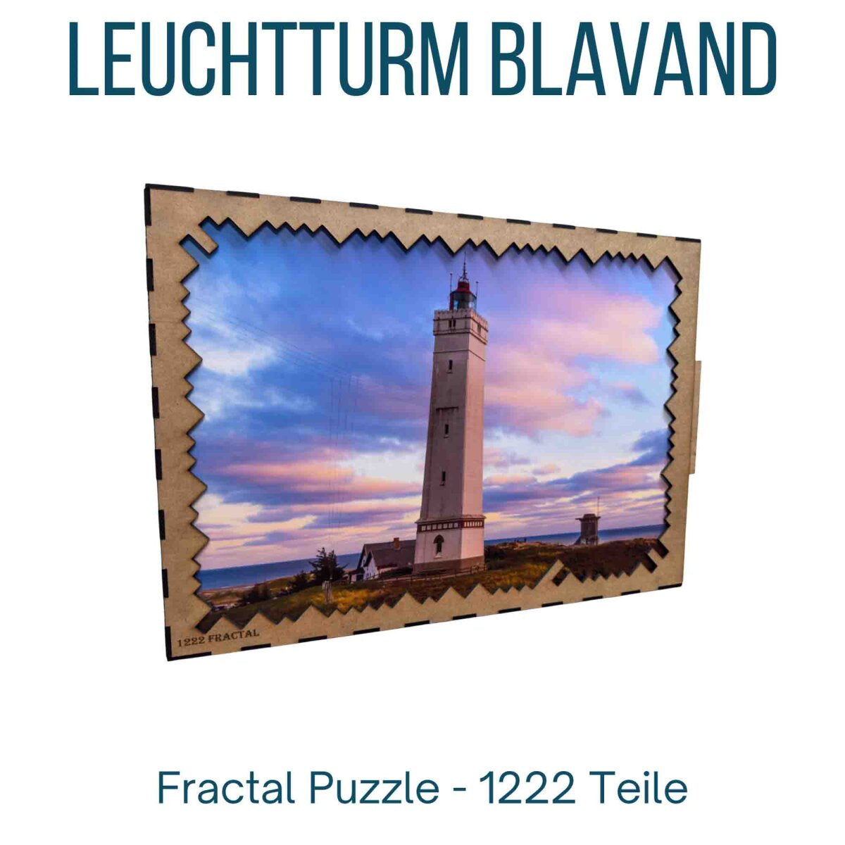 elbPUZZLE No. 68 - Leuchtturm Blavand - Fractal Edition XXL (1222 Teile)