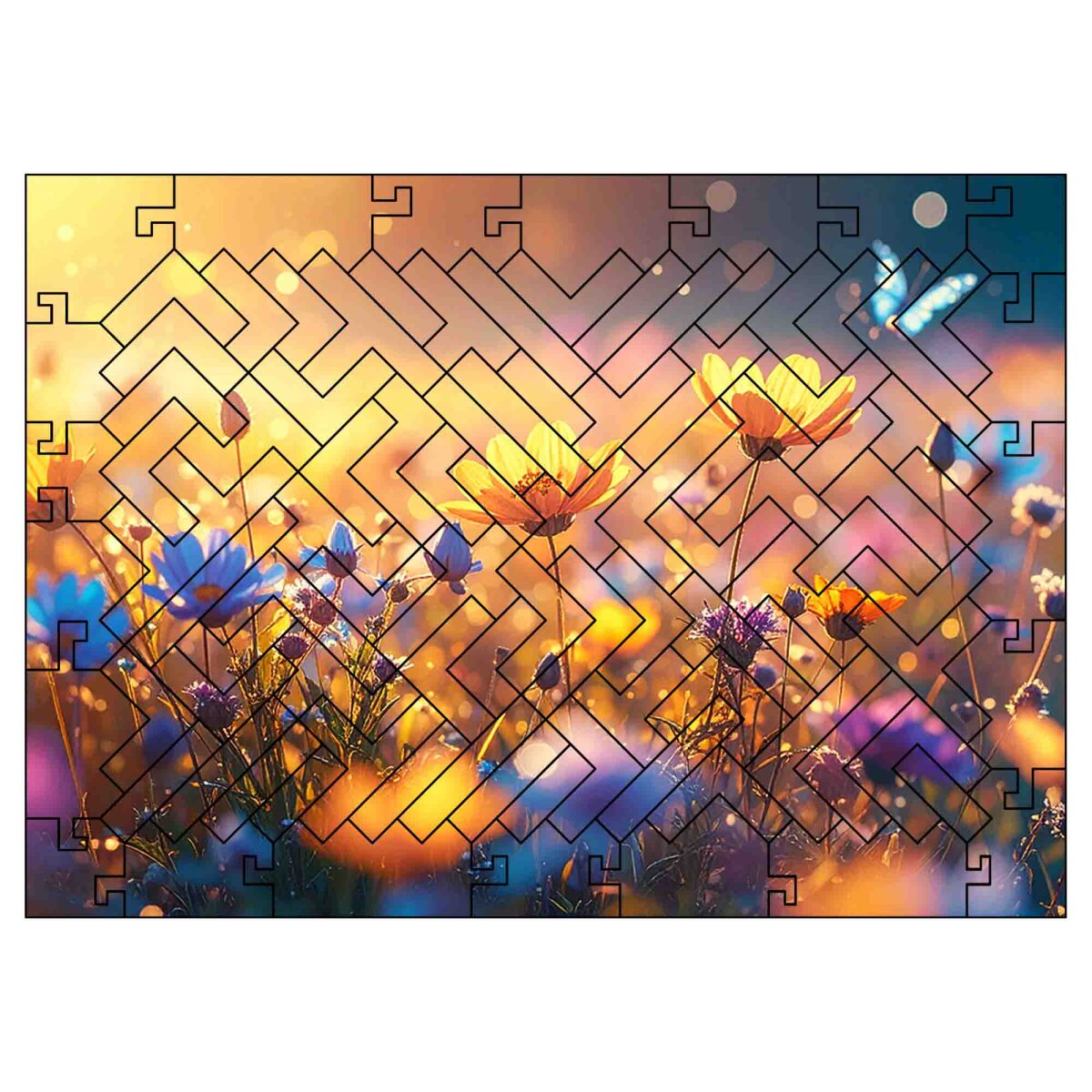 elbPUZZLE No. 74 - Wildblumen - Fractale Edition S / Standard / 15x21 cm / 99 Teile