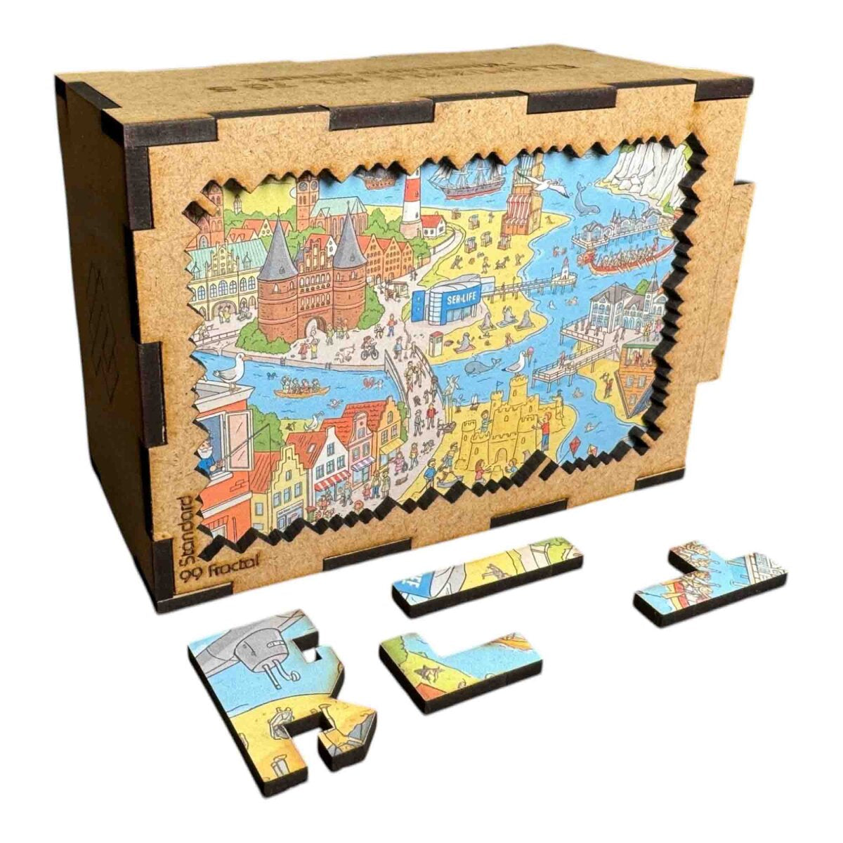 elbPUZZLE No. 75 - Wimmelbild: Ostsee - Fractale Edition S / Standard / 15x21 cm / 99 Teile
