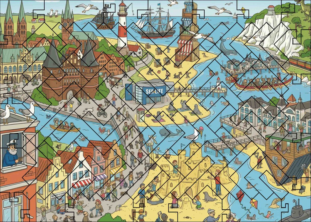 elbPUZZLE No. 75 - Wimmelbild: Ostsee - Fractale Edition