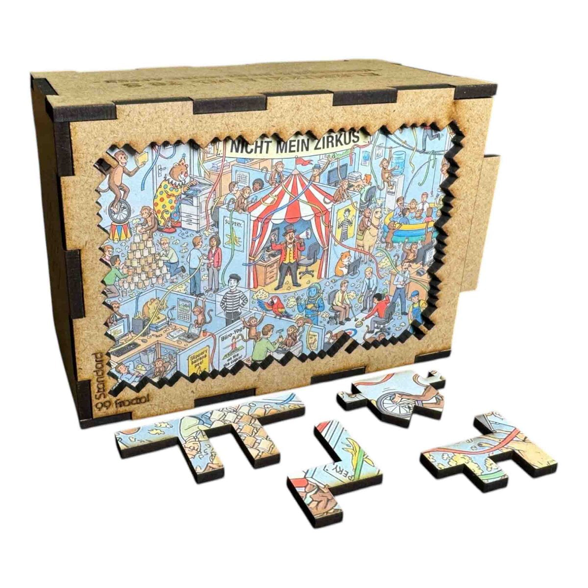 elbPUZZLE No. 76 - Wimmelbild: Nicht meine Affen - Fractale Edition S / Standard / 15x21 cm / 99 Teile