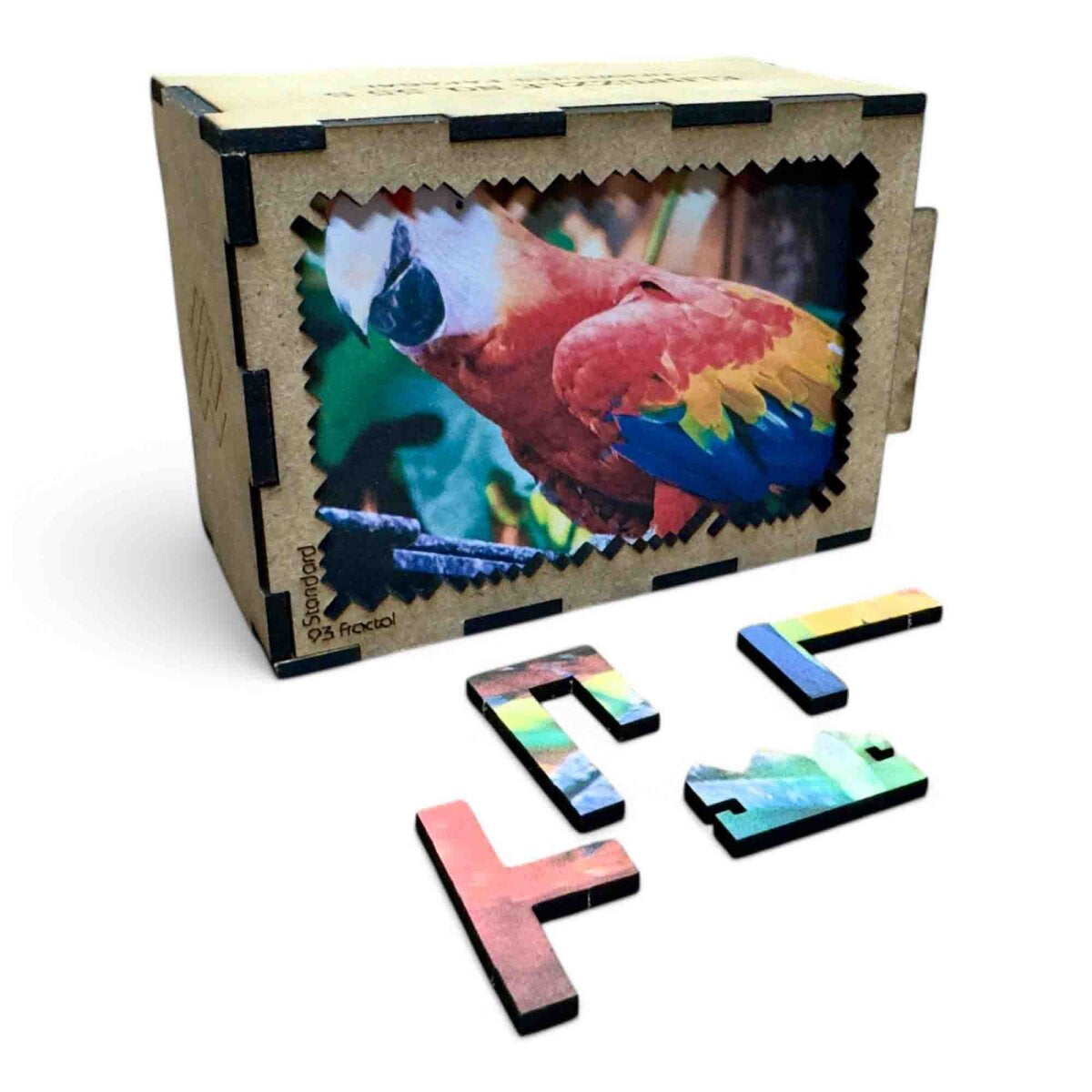 elbPUZZLE No. 55 - Tierwelten: Papagei - Fractale Edition M (180 Teile)