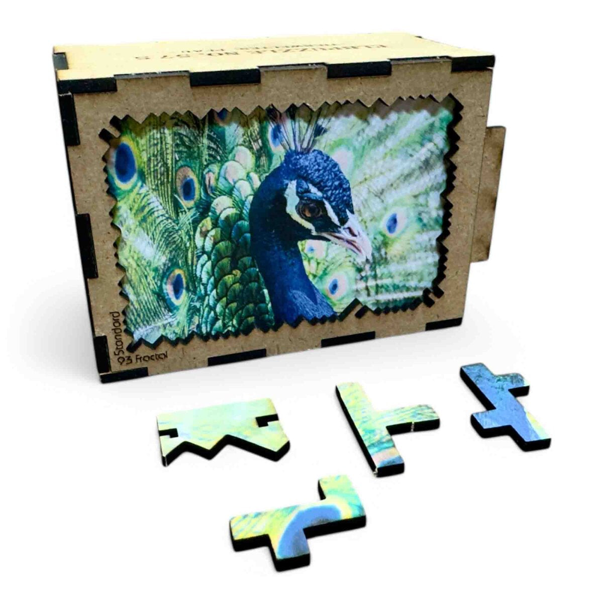 elbPUZZLE No. 57 - Tierwelten: Pfau - Fractale Edition M (180 Teile)
