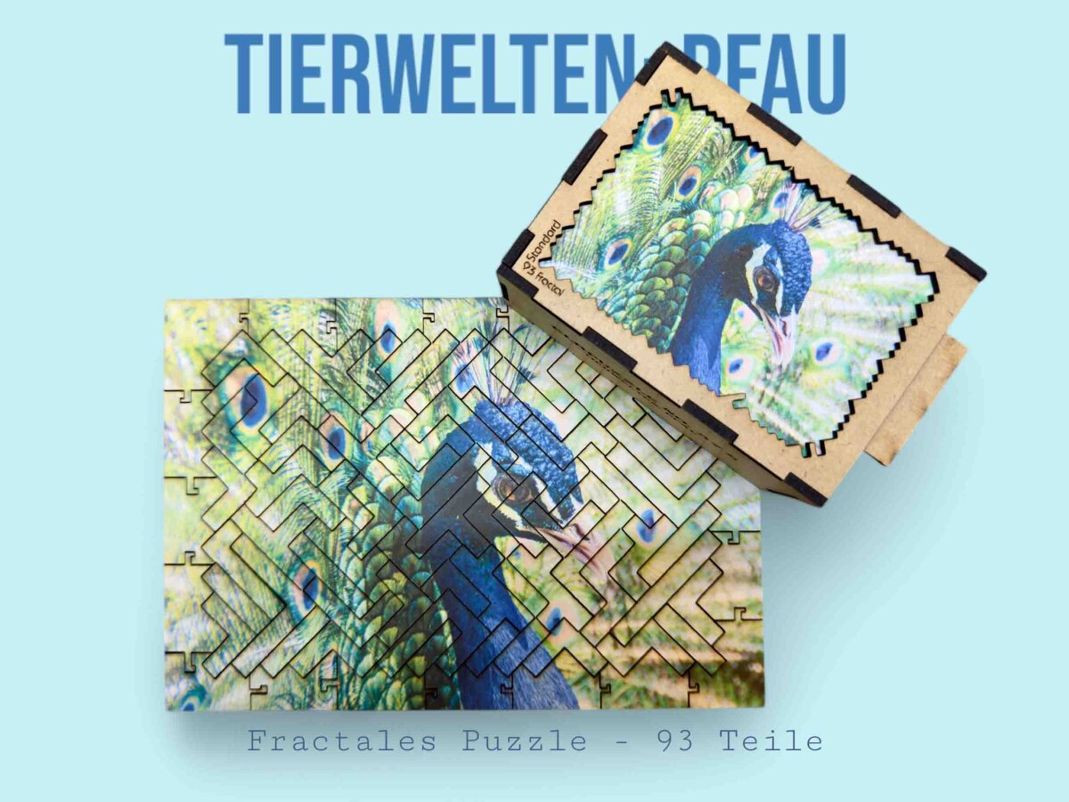 elbPUZZLE No. 57 - Tierwelten: Pfau - Fractale Edition L (289 Teile)
