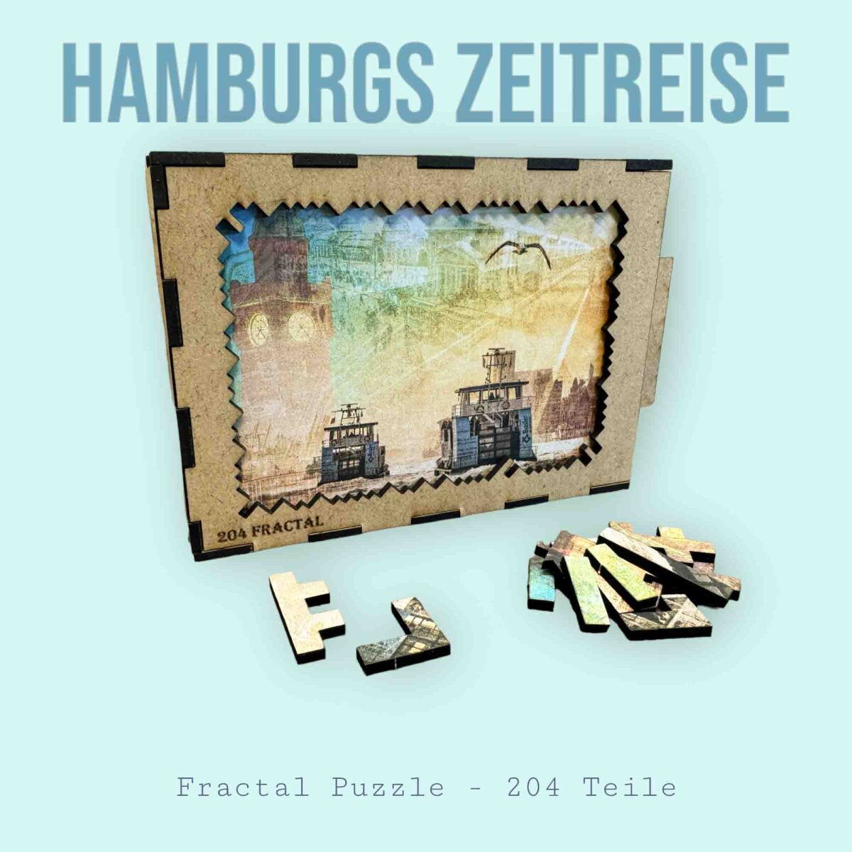 elbPUZZLE No. 49 - Hamburgs Zeitreise - Fractale Edition 174 Teile M