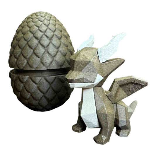 Low Poly Drachen Baby Puzzle mit Drachenei - 11 Teile