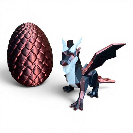 Low Poly Drachen Majestic Puzzle mit Drachenei - 27 Teile